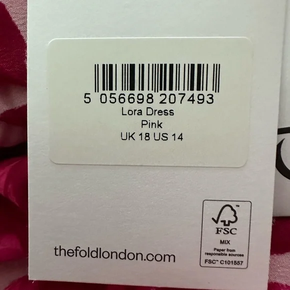 The Fold Lora Dress in Pink NWT 100% Silk - Picture 12 of 14